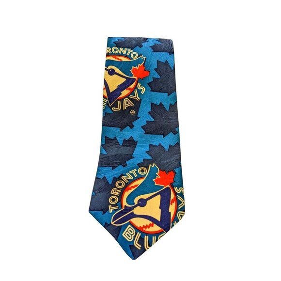 Vintage 1993 Toronto Blue Jays MLB Baseball Ralph Marlin Silk Neck Tie Necktie - Picture 1 of 5
